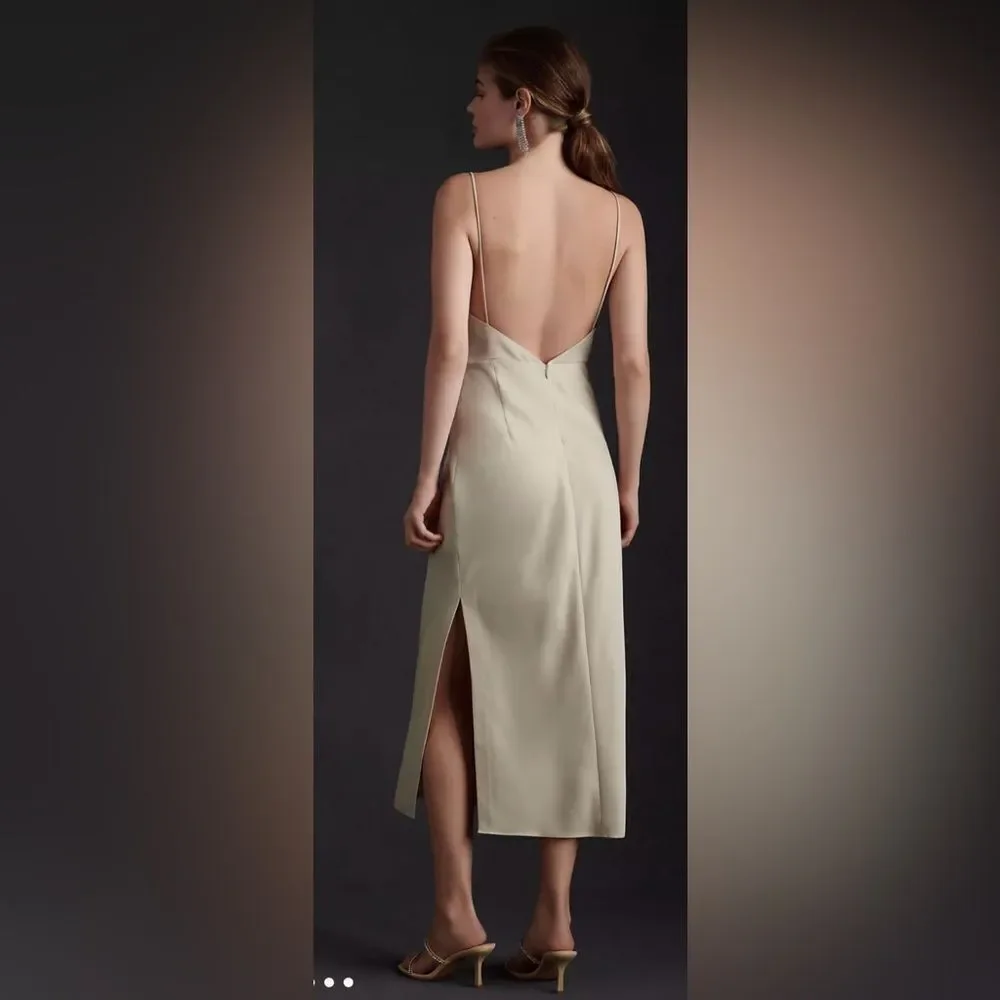 Anthropologie BHLD August Satin Charmeuse Midi Dress - Picture 2 of 15